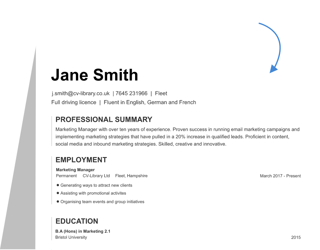 Build a CV like this in no time at all